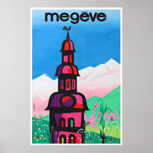 Megeve France Art French Travel Poster Print Home