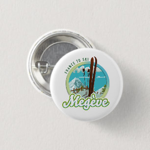 Megève france ski logo 3 cm round badge