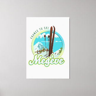 Megève france ski logo canvas print