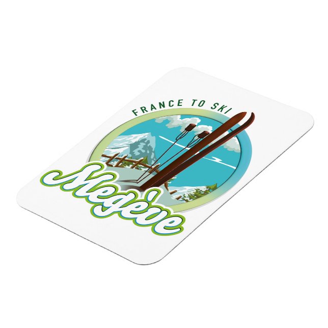 Megève france ski logo magnet (Left Side)