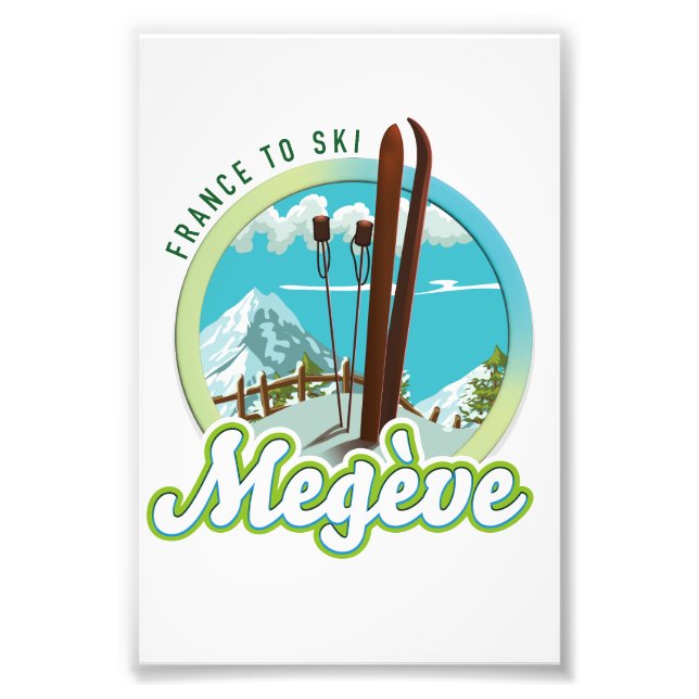 Megève france ski logo photo print (Front)