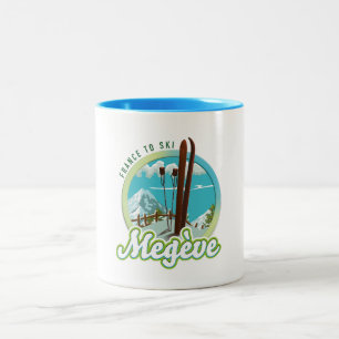 Megève france ski logo Two-Tone coffee mug
