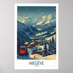 Megève Poster France Ski Print 1