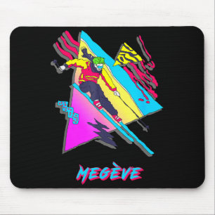 Megeve retro style skiing design with abstract mouse mat
