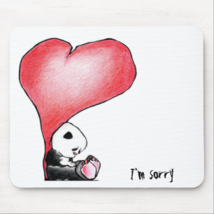 Megg: A cute panda - heart, I'm sorry Mouse Mat