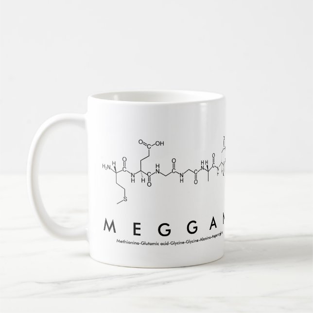 Meggan peptide name mug (Left)
