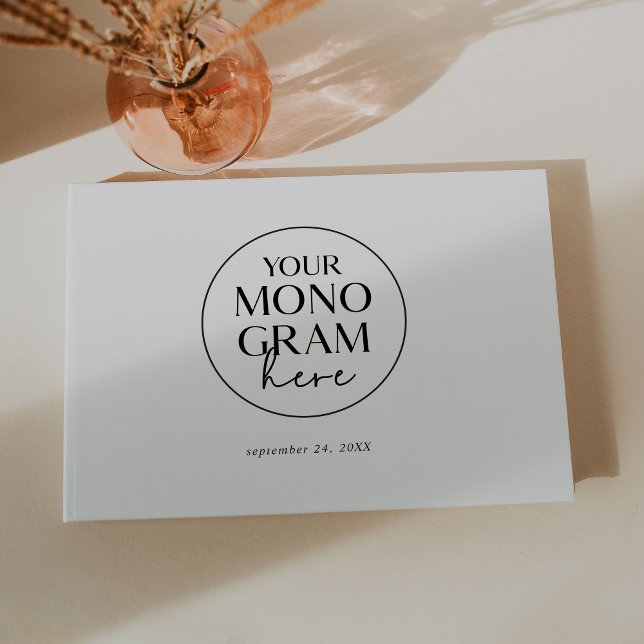 MEGHAN Monogram Black White Classic Modern Wedding Guest Book (MEGHAN Monogram Black White Classic Modern Wedding Guest Book)