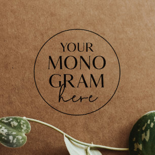 MEGHAN Monogram Boho Simple Wedding Rubber Stamps