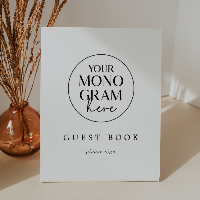MEGHAN Monogram Minimal Wedding Guest Book Sign (MEGHAN Monogram Minimal Wedding Guest Book Sign)