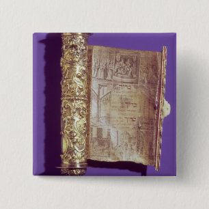Megillah in a silver case, Vienna, c.1715 15 Cm Square Badge