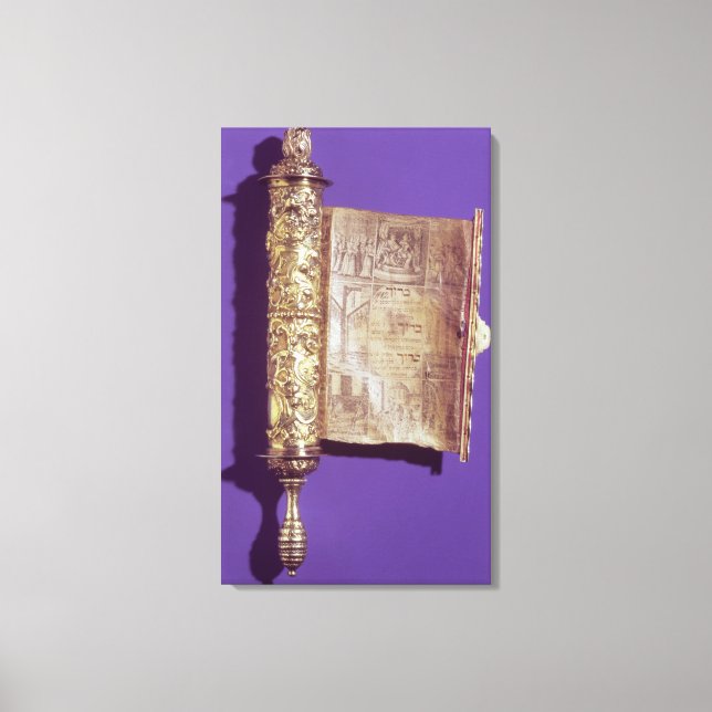 Megillah  in a silver case, Vienna, c.1715 Canvas Print (Front)