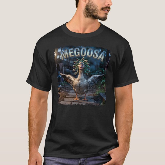 Megoosa Photographic – Medusa Goose Funny Scary T-Shirt (Front)