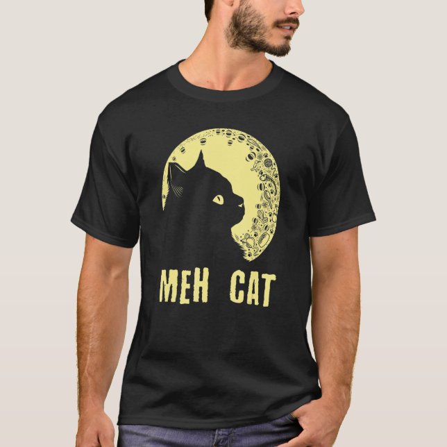 Meh Cat   Cat   Humor Kitten Introvert Cat Mom T-Shirt (Front)
