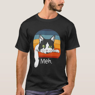 Meh Cat Retro Vintage Cat for Introvert T-Shirt
