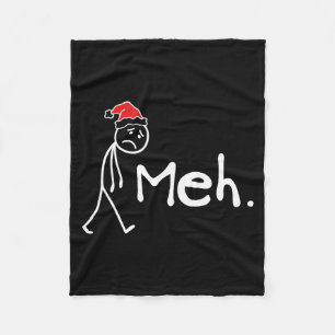 Meh. Funny Christmas Introvert Fleece Blanket