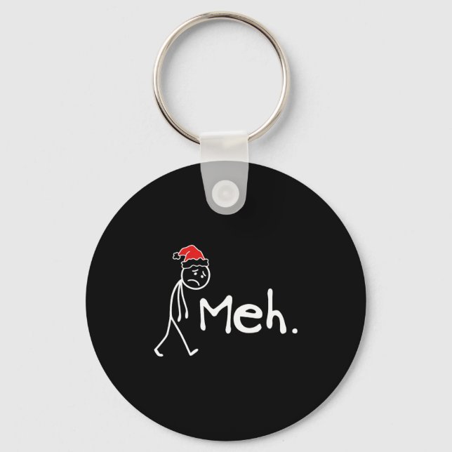 Meh. Funny Christmas Introvert  Key Ring (Front)