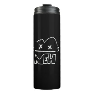 meh funny face emoji thermal tumbler