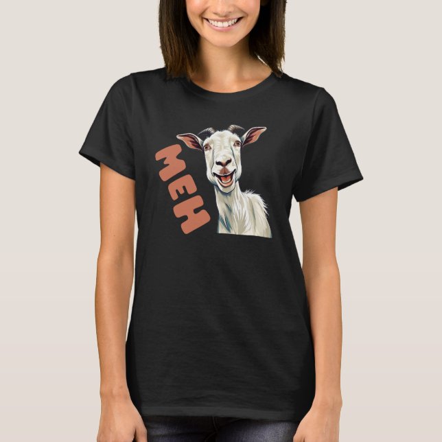 Meh, Funny Farm Animal T-Shirt (Front)