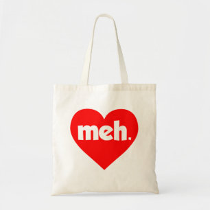 Meh Heart Anti-Valentine's Day Tote Bag