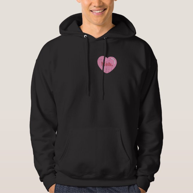 Meh Heart Pocket Funny Anti Valentines Day Single Hoodie (Front)