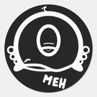 Meh One-Eyed Weird Creature Cartoon Character Classic Round Sticker