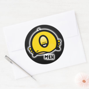 Meh One-Eyed Weird Creature Cartoon Character Classic Round Sticker