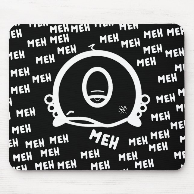 Meh One-Eyed Weird Creature Cartoon Character Mouse Mat (Front)