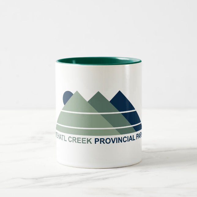 Mehatl Creek Provincial Park Mountain Sun Two-Tone Coffee Mug (Center)