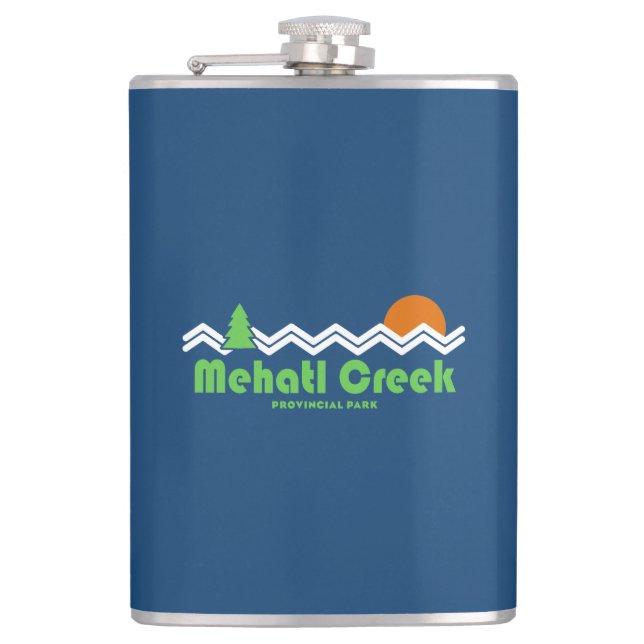 Mehatl Creek Provincial Park Retro Hip Flask (Front)