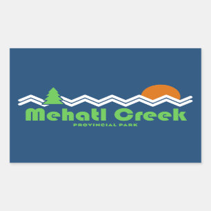 Mehatl Creek Provincial Park Retro Rectangular Sticker