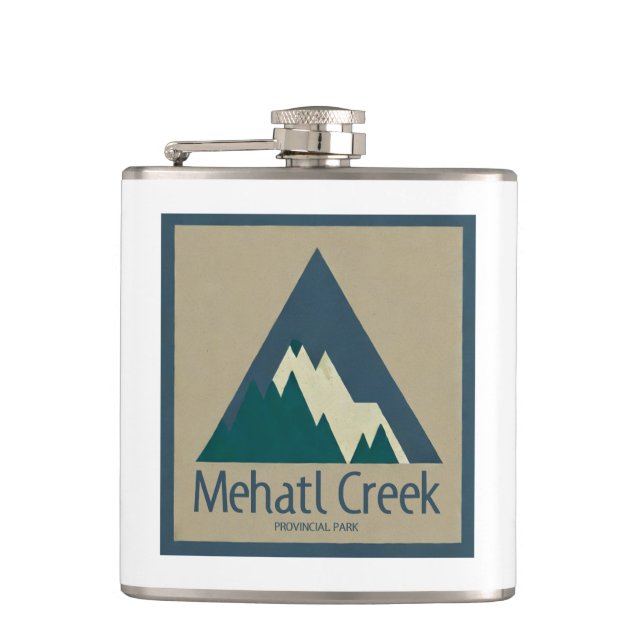 Mehatl Creek Provincial Park Rustic Hip Flask (Front)