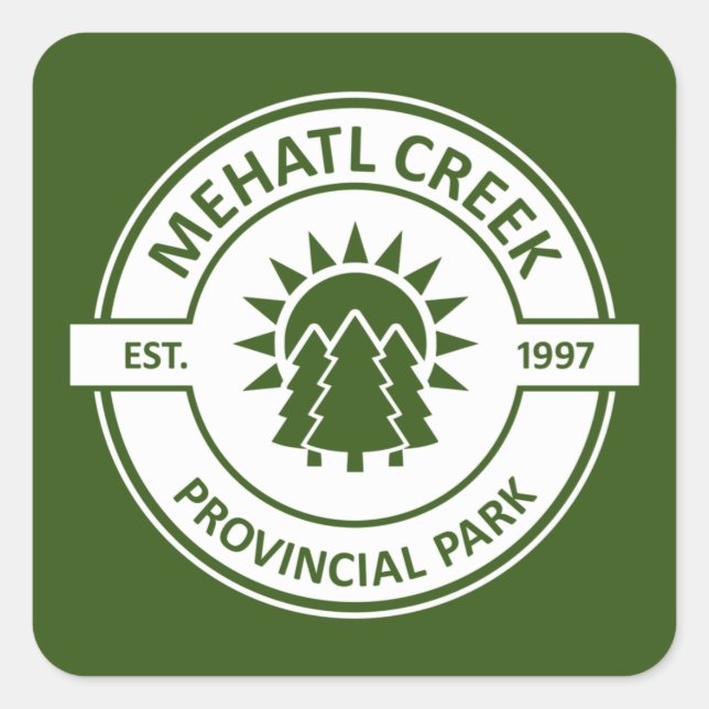 Mehatl Creek Provincial Park Sun Trees Square Sticker (Front)