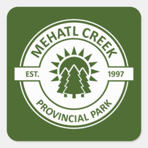 Mehatl Creek Provincial Park Sun Trees Square Sticker