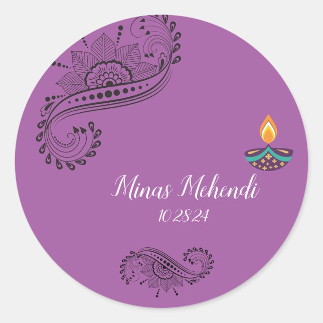 Mehendi customised stickers (Front)