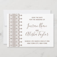 Mehendi Indian Wedding Save the date hamsa Henna