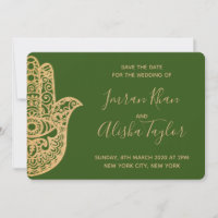 Mehendi Indian Wedding Save the date hamsa Henna