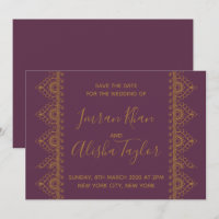 Mehendi Indian Wedding Save the date Invitation