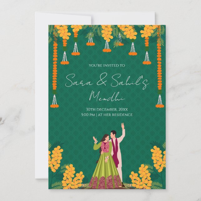 Mehendi invitation Digital Mehndi invite (Front)