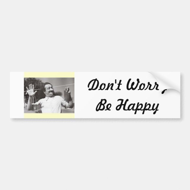 Meher Baba "Don't Worry Be Happy" Bumber Sticker (Front)