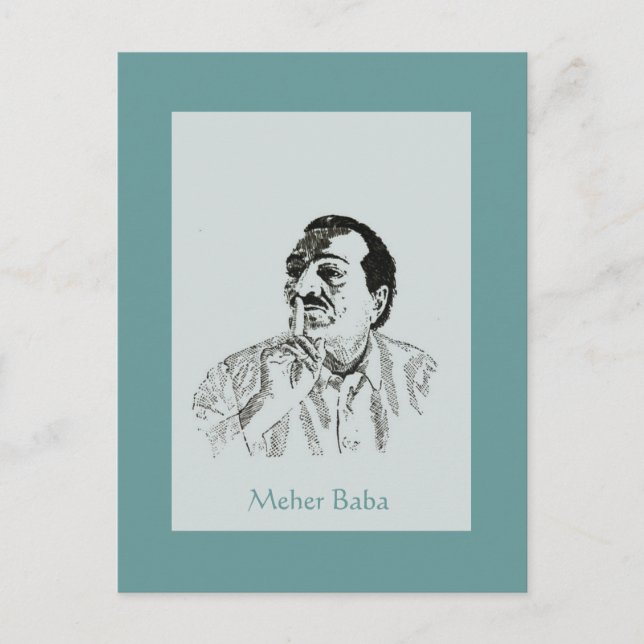 Meher Baba Silence Portrait Postcard (Front)