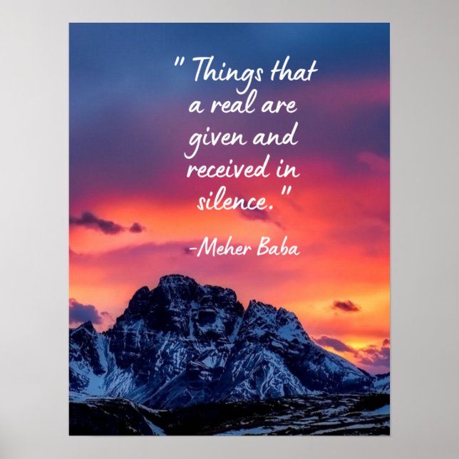 Meher Baba Silence Quote  Poster (Front)