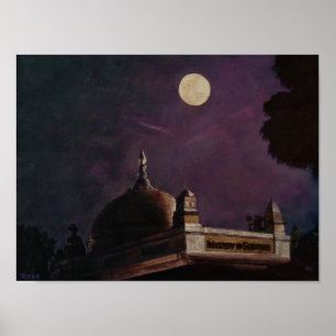 Meher Baba's Samadhi at Night Poster
