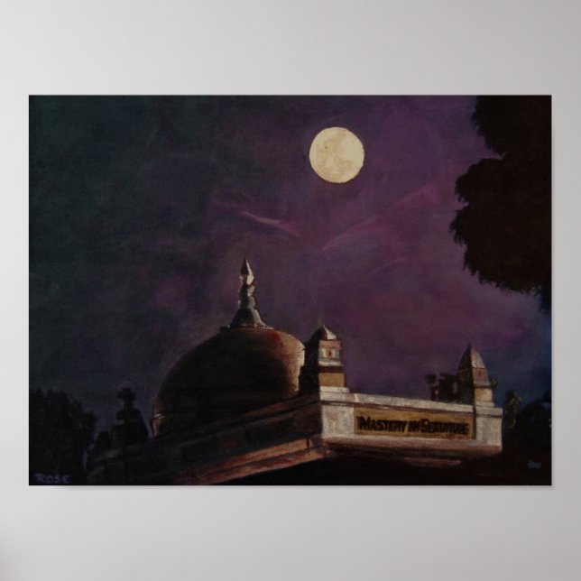 Meher Baba's Samadhi at Night Poster (Front)