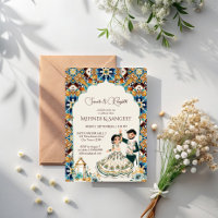 Mehndi and sangeet Indian wedding Invitation