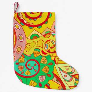 Mehndi Doodle: Colourful Ethnic Texture. Small Christmas Stocking