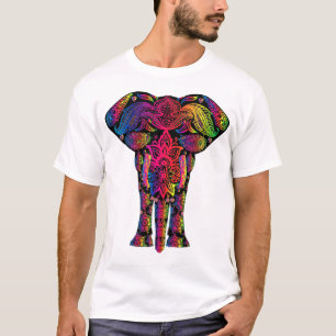 mehndi elephant colourful hindu psychedelic tshirt