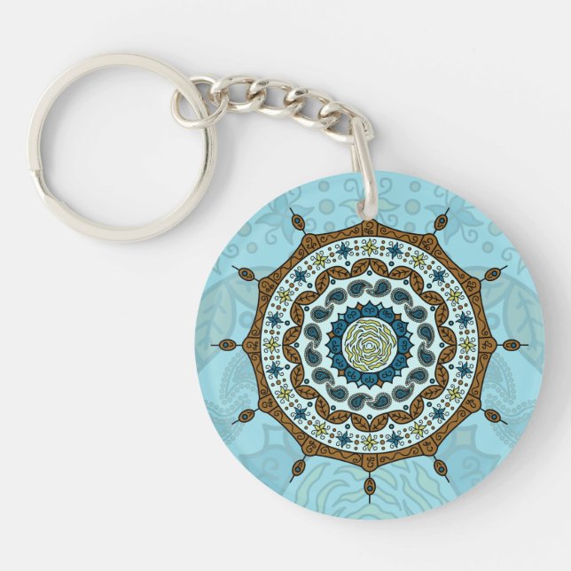 Mehndi Fantasy Copper Acrylic Keychain (Front)