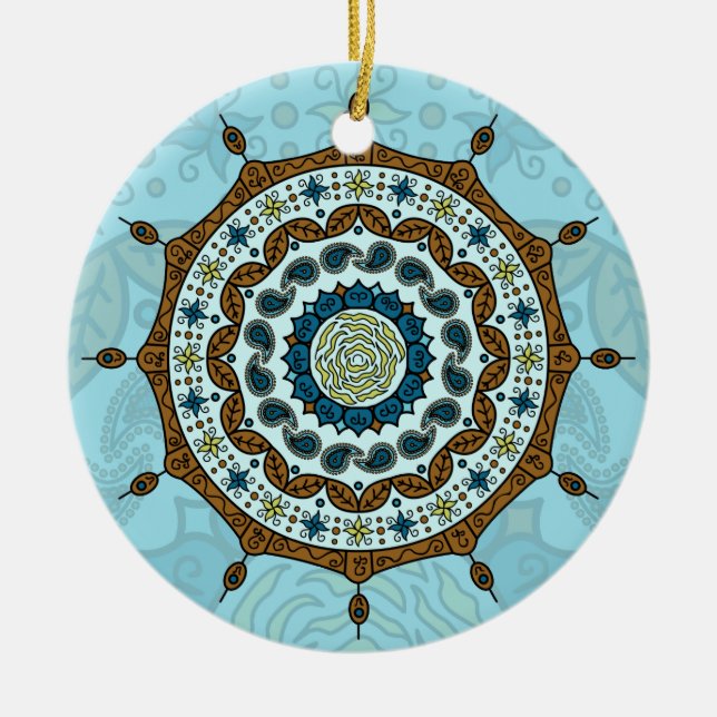 Mehndi Fantasy Copper Ornament (Front)