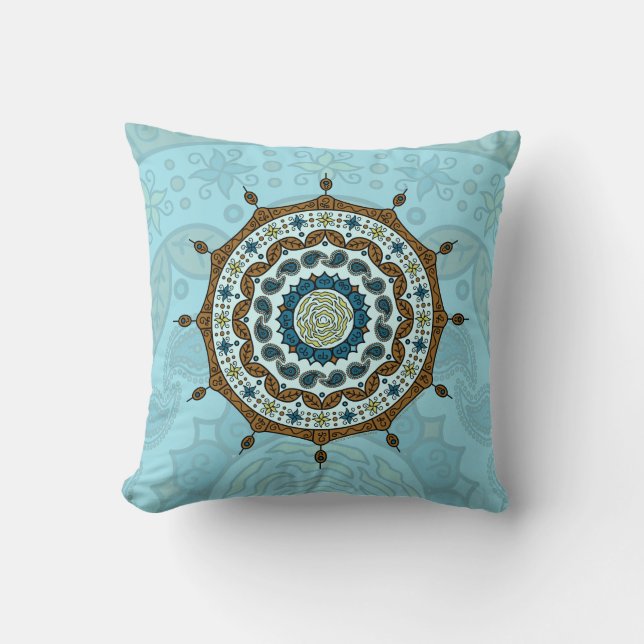 Mehndi Fantasy Copper Pillow (Front)