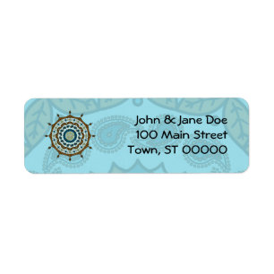 Mehndi Fantasy Copper Return Address Label